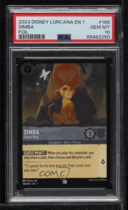 2023 Disney Lorcana - The First Chapter 1 Foil Simba Future King PSA 10 GEM MT - Image 1