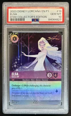 2023 Disney Lorcana Rise of the Floodborn Elsa - Gloves Off Promo #19/P1 PSA 10 - Image 1