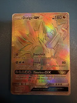Pokemon Dialga GX Full Art Secret Rare 164/156 Ultra Prism Holo Card HP 180 - Image 1