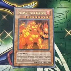 Yugioh! Infernal Flame Emperor SD3-EN001 Ultra Rare 1st Edition LP - Image 1