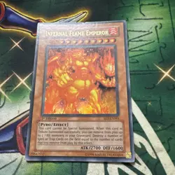 Yugioh! Infernal Flame Emperor SD3-EN001 Ultra Rare 1st Edition LP - Image 2