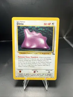 Pokemon TCG Ditto Fossil, Holo Unlimited Rare Card 3/62 - Image 2