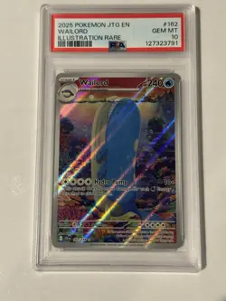 Wailord PSA 10 English Pokemon Card Illustration Rare 162 Journey Together 2025 - Image 1
