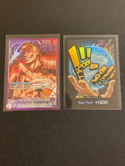 One Piece TCG Donquixote Doflamingo Card, Leader Alt Art With Law Don Alt Card! - Image 1