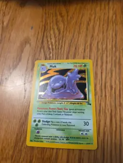 Pokemon Muk TCG Fossil Card 13/62 Rare Holo MP Condition - Image 1