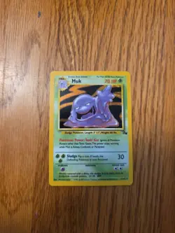 Pokemon Muk TCG Fossil Card 13/62 Rare Holo MP Condition - Image 2
