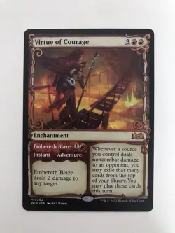 Virtue of Courage Showcase MTG Magic the Gathering Card NM Near Mint WOE - Image 1