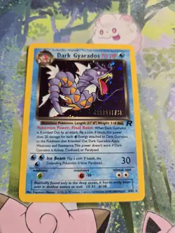 (Swirl) LP Dark Gyarados Holo 8/82 Prerelease Team Rocket Pokemon Card - Image 1