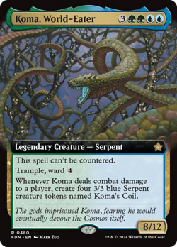Koma, World-Eater (Extended Art) [Foundations] Magic MTG - Image 1