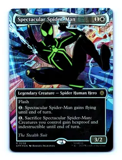2025 MTG Spectacular Spider-Man (0238) (Borderless) (Textured Foil) Stealth Suit - Image 1