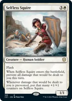 x1 Selfless Squire R MTG Commander 2021 M/NM, English - Image 1