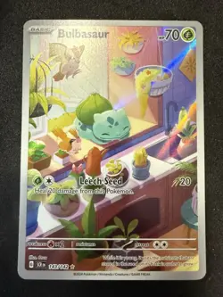 Pokemon TCG Stellar Crown Bulbasaur Holo Rare Card 143/142 Sv07 IR NM - Image 1