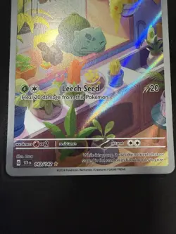 Pokemon TCG Stellar Crown Bulbasaur Holo Rare Card 143/142 Sv07 IR NM - Image 3