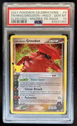 2021 Pokemon SWSH Celebrations Team Magma's Groudon Classic #9/95 PSA 10 - Image 1