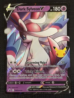 2021 POKEMON SWORD & SHIELD CELEBRATIONS DARK SYLVEON V SWSH134 BLACK STAR PROMO - Image 1