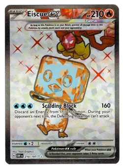 Eiscue ex 210/197 Obsidian Flames Ultra Rare Full Art Pokemon - Image 1