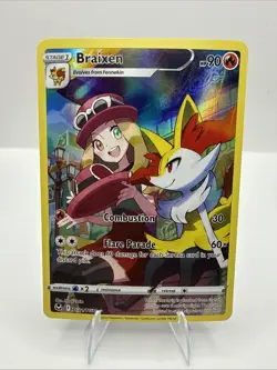 Pokemon TCG Silver Tempest - Braixen - Full Art Holo Rare - TG01/TG30 - NM - Image 1