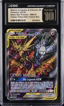2019 POKEMON BLACK STAR PROMO #SM210 MOLTRES & ZAPDOS & ARTICUNO CGC 10 PRISTINE - Image 1