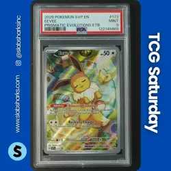 2025 POKEMON SV BLACK STAR PROMOS PRISMATIC EVOLUTIONS ETB #173 EEVEE PSA 9 - Image 1