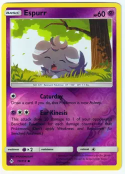Espurr Common SM - Unbroken Bonds 79/214 NM Reverse Holo Pokemon TCG - Image 1