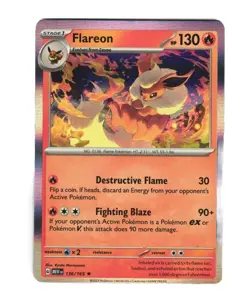 2023 Near Mint Pokemon Flareon 136/165 Holo Scarlet Violet 151 MEWen English - Image 1