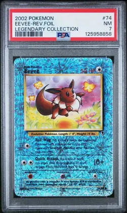 Pokemon Eevee Legendary Collection Reverse Holo 74/110 2002 PSA 7 - Image 1