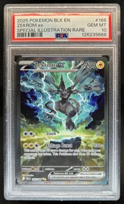 2025 Pokemon Black Bolt Zekrom ex Special Illustration Rare #166/086 PSA 10 - Image 1