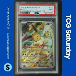 2025 POKEMON SV BLACK STAR PROMO PRISMATIC EVOLUTIONS ETB #173 EEVEE PSA 9 - Image 1