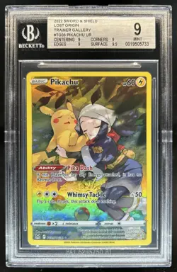 2022 Pokemon SWSH Lost Origin Pikachu Trainer Gallery #TG05/TG30 BGS 9 - Image 1