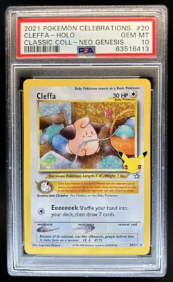 2021 Pokemon SWSH Celebrations Cleffa Classic Collection #20/111 PSA 10 GEM MINT - Image 1