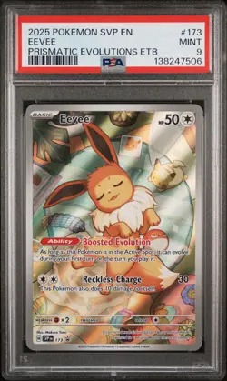 Pokemon Eevee 173 SVP en SV Black Star Promo 2025 Prismatic Evolutions ETB PSA 9 - Image 1