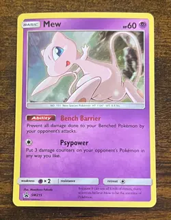 Pokemon TCG Mew SM215 Promo SM Black Star Promos Holo 2019 - Image 3