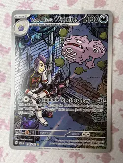 Team Rocket's Weezing 199/182 Illustration Rare Destined Rivals Pokemon DRI HOLO - Image 1