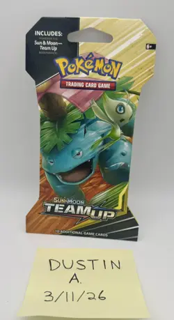 Pokemon TCG Sun & Moon Team Up Sleeved Booster Pack Venusaur & Celebi - Image 1
