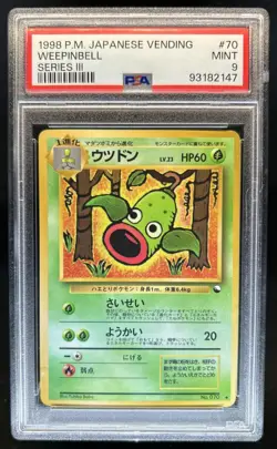 1998 Pokemon Japanese Vending Weepinbell Series 3 #070 PSA 9 - Image 1
