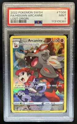 2022 Pokemon SWSH Lost Origin Hisuian Arcanine Trainer Gallery #TG08/TG30 PSA 9 - Image 1