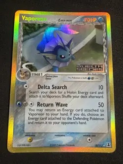 2005 Pokemon EX Delta Species Vaporeon Reverse Holo #18/113 - Image 1