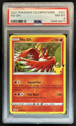 2021 Pokemon SWSH Celebrations Ho-Oh #001/025 PSA 8 - Image 1