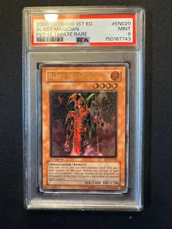 PSA 9 Yugioh! FET-EN020 Blast Magician 1st Edition Ultimate Rare - Image 1