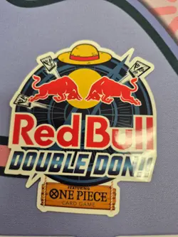 Bandai Red Bull One Piece Card Game Double Don!! Promo Sticker New - Image 1