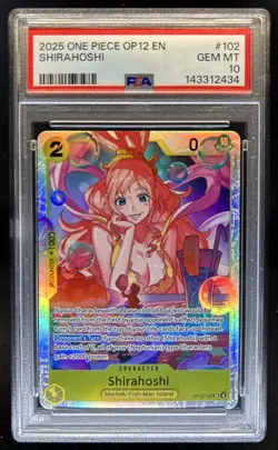 2025 One Piece Legacy of the Master Shirahoshi Super Rare #OP12-102 PSA 10 - Image 1
