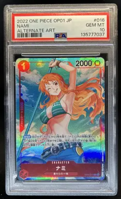 2022 One Piece Romance Dawn Nami Alternate Art #OP01-016 PSA 10 GEM MINT - Image 1