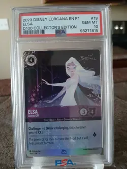 Disney Lorcana Elsa Gloves Off PSA 10 Collector's Edition D100 #19 Gem Mint - Image 1