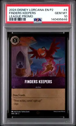 Disney Lorcana - Finders Keepers 4/P2 Foil League Promo PSA 10 Gem Mint - Image 1