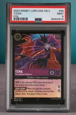 2023 Disney Lorcana Rise of the Floodborn Yzma #60 Foil PSA 9 Mint - Image 1