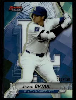 2025 Bowman's Best #46 Shohei Ohtani Blue Refractors #/150 - Image 1