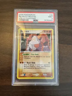 Regirock 28/110 Reverse Holo Rare Holon Phantoms Stamped Pokemon Card PSA 9 - Image 1