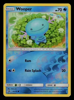 Wooper - 25/70 - Reverse Holo Common - Dragon Majesty - Pokemon Card NM - Image 1