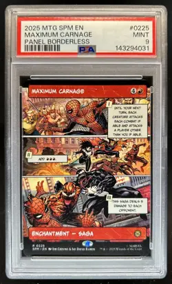 2025 Magic MTG Marvel's Spider-Man Maximum Carnage Panel Borderless #0225 PSA 9 - Image 1