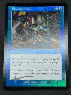 Magic the Gathering MTG Rhystic Study Blue Prophecy Common Foil - Image 1